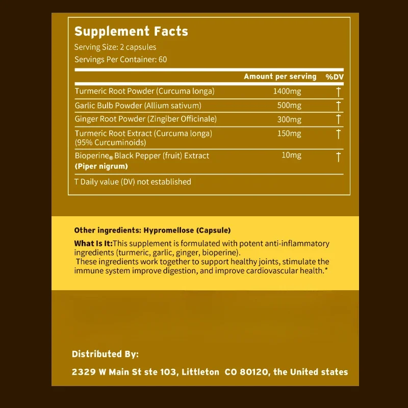 4-in-1 강황 생강 보충제 - 마늘, 커큐민, 블랙 - Turmeric Curcumin Capsule 리뷰 및 가격