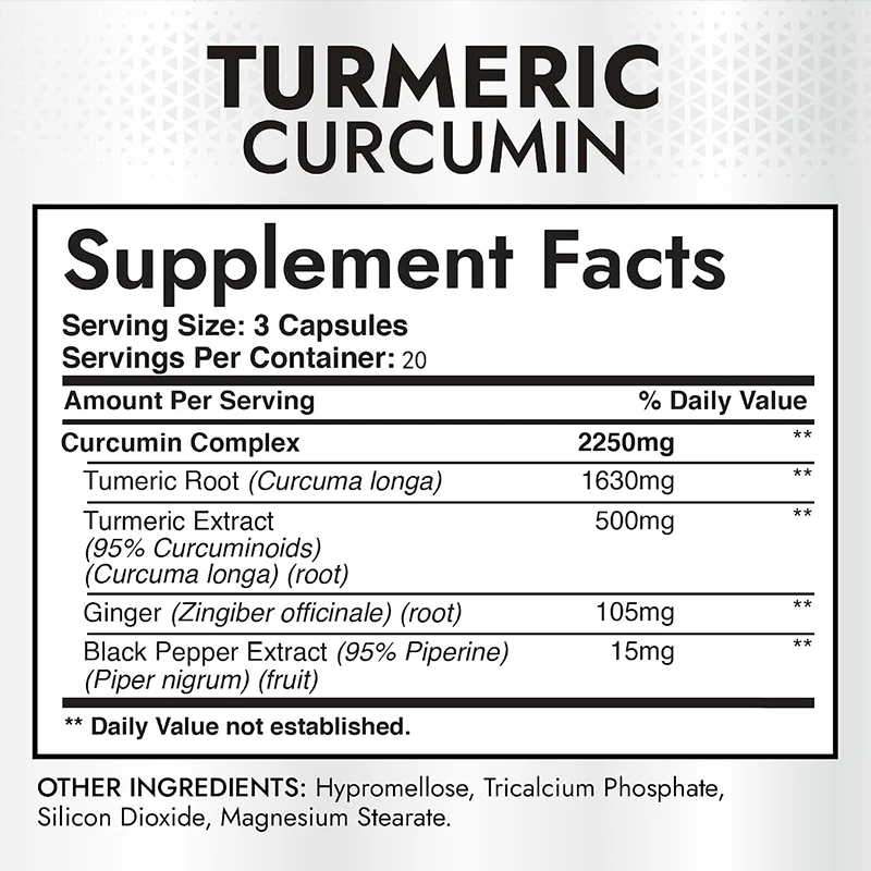 강황 및 커큐민 2250mg, 60캡슐, 흑후추 함유, - Turmeric Curcumin Capsule 리뷰 및 가격