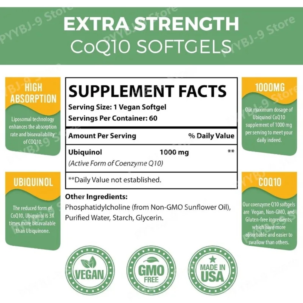 코큐텐 유비퀴놀 1000mg 비건 소프트젤 60정, 리 - Coq10 Ubiquinol Softgel 리뷰 및 가격